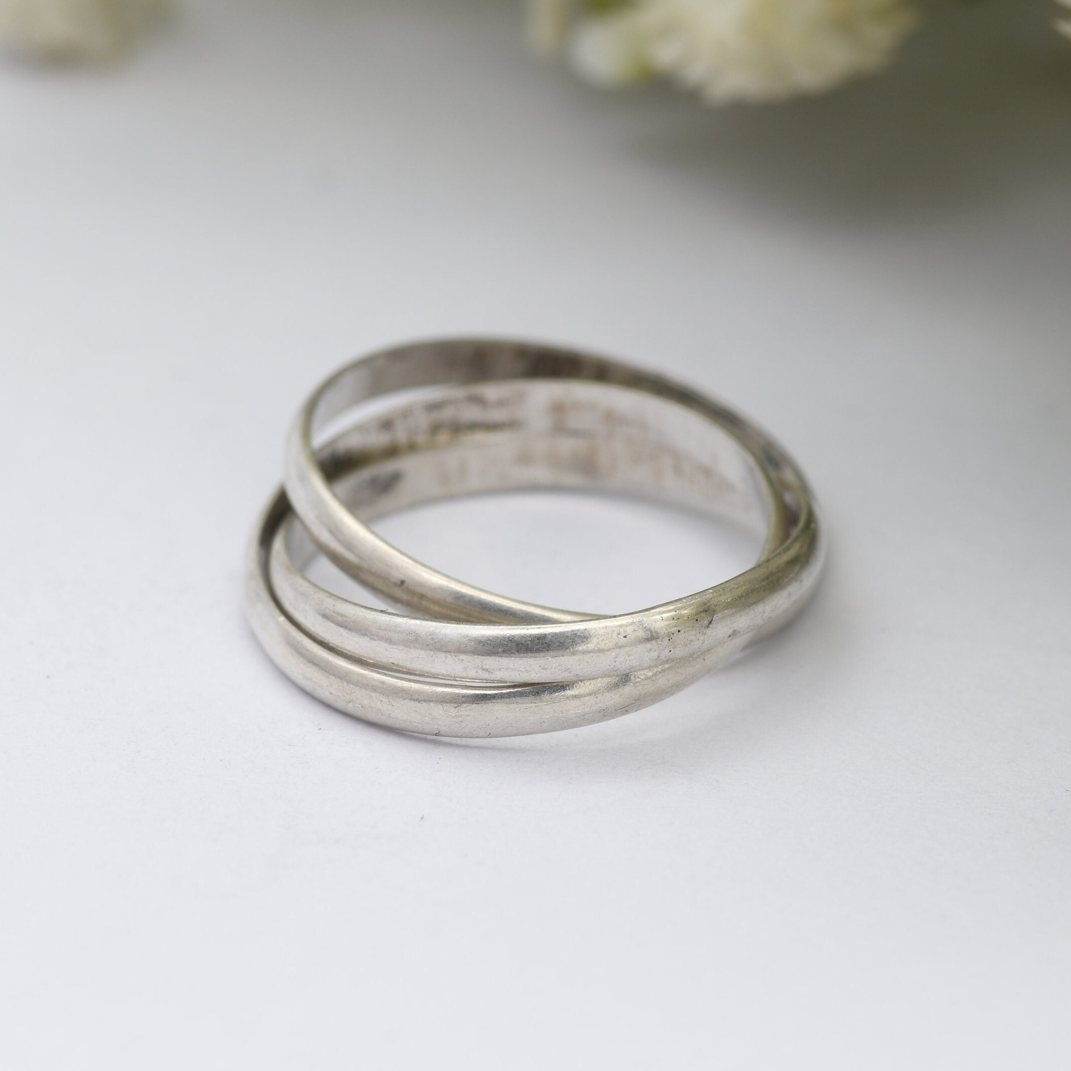 Vintage Sterling Silver Russian Wedding Band Ring Minimal