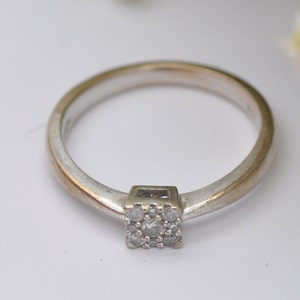 Vintage 9ct White Gold Diamond Engagement Ring 0.15 Carats UK Size O US Size 7 image 4