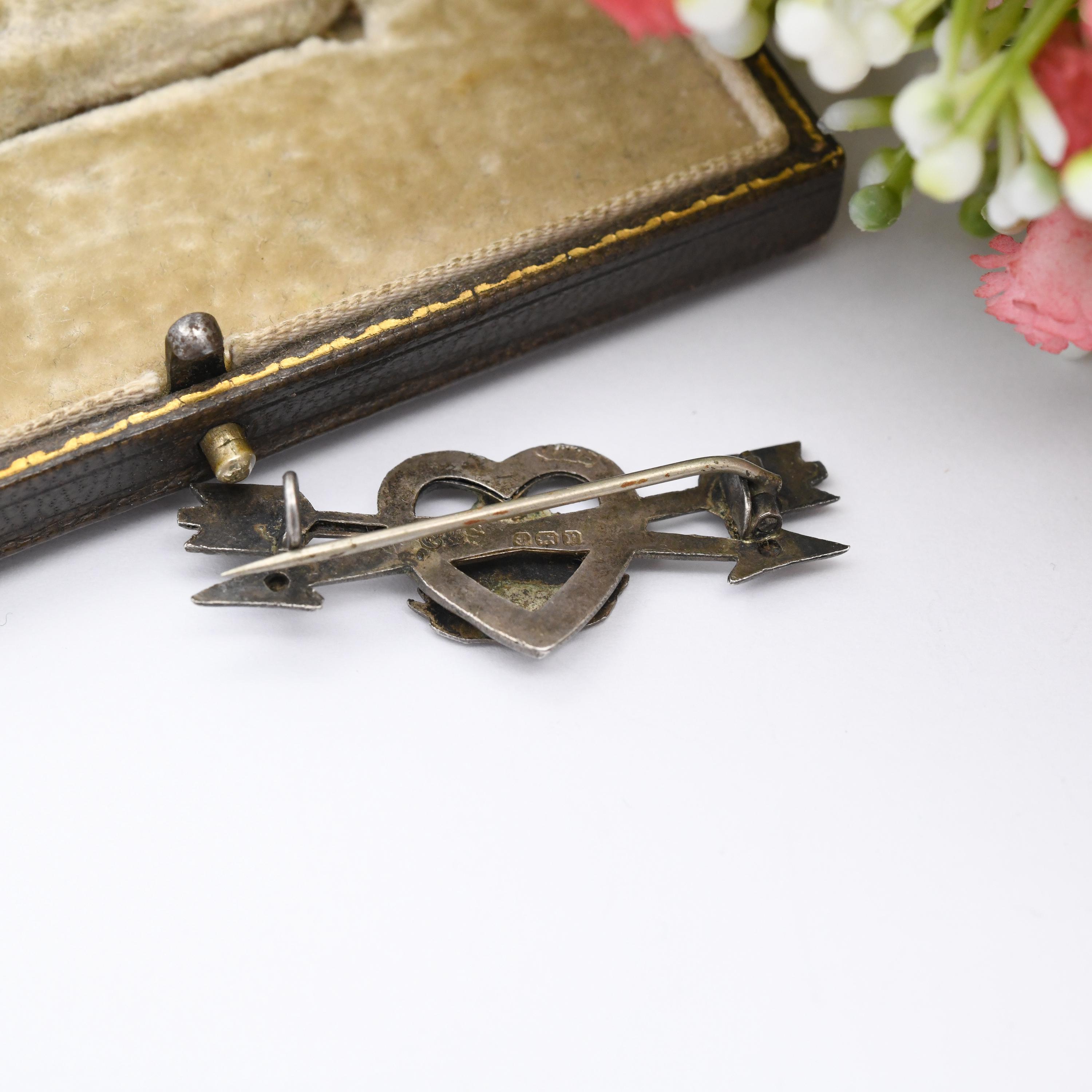 Antique Sterling Silver Middlesex Regiment Sweetheart Brooch