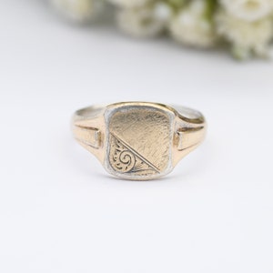 Vintage 9ct Gold Plated Sterling Silver Signet Ring Henry Griffith