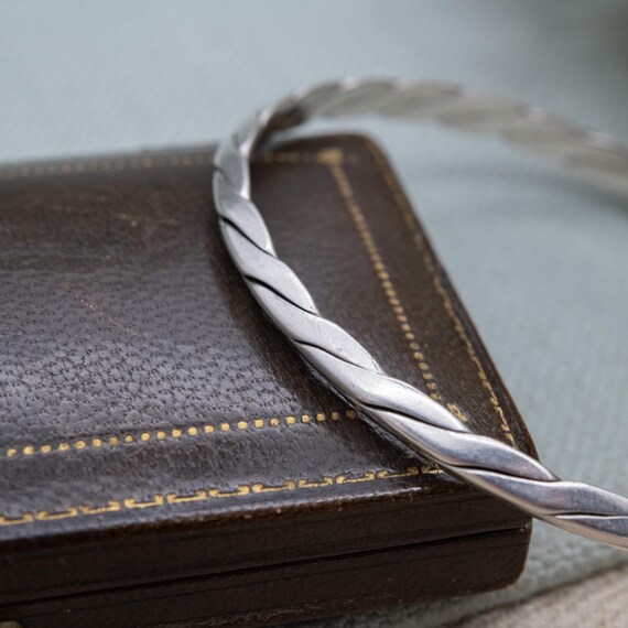 Vintage Tiffany Sterling Silver Twist Bangle 1998 T&co - Minimal