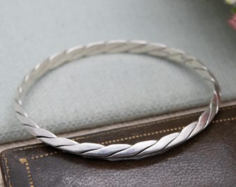 Vintage Tiffany Sterling Silver Twist Bangle 1998 T&co - Minimal