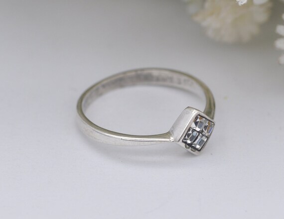 Silver CZ Diamond Shape Ring - 925 Sterling Silve… - image 4