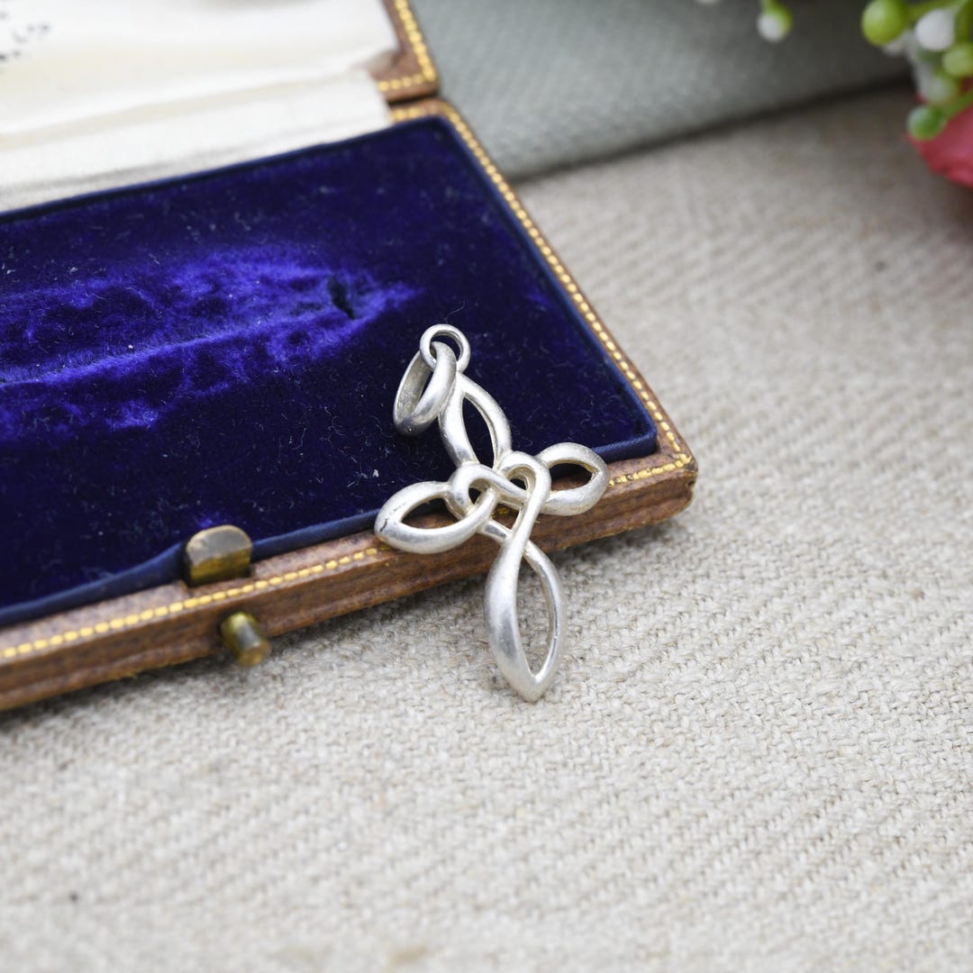 Vintage Sterling Silver Celtic Cross Pendant With Openwork Knot Design ...