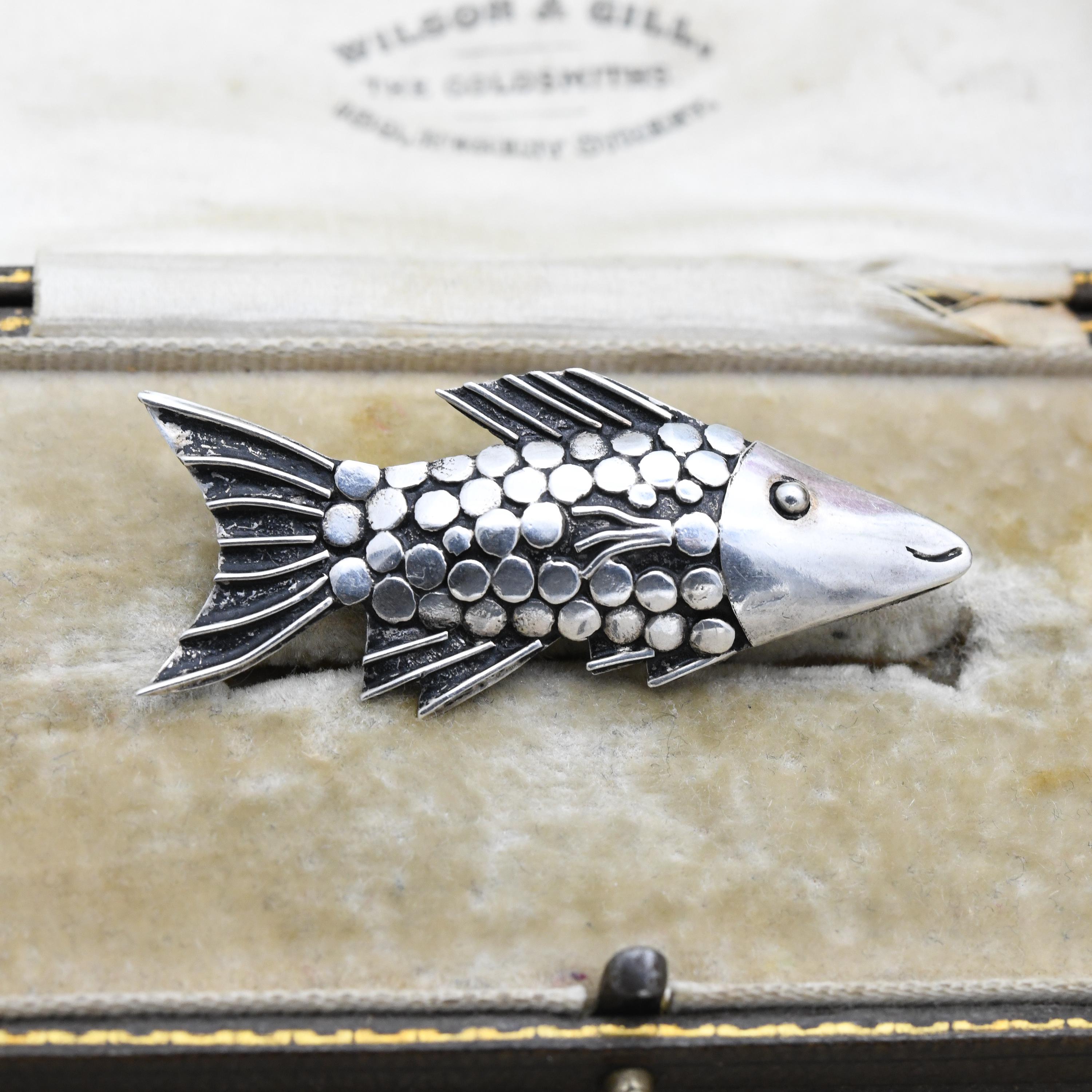 Broche Ancienne Poisson N460 - Bijou Vintage De Collection