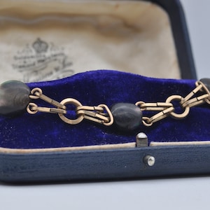 Vintage gerold goud en abalone schelparmband - midden van de eeuw / ketting / prachtig