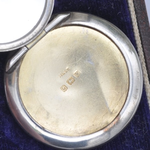 Antique Art Deco Sterling Silver Compact Mirror Locket Pendant by Adie & Lovekin 1920 image 5