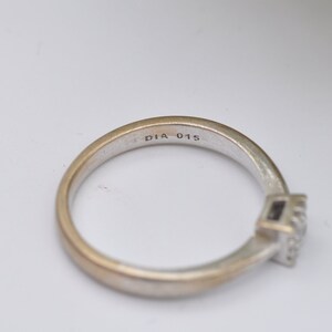 Vintage 9ct White Gold Diamond Engagement Ring 0.15 Carats UK Size O US Size 7 image 8
