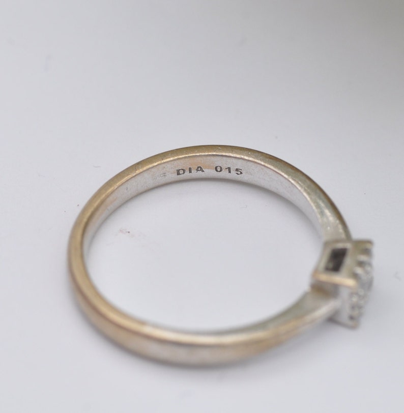 Vintage 9ct White Gold Diamond Engagement Ring 0.15 Carats UK Size O US Size 7 image 8