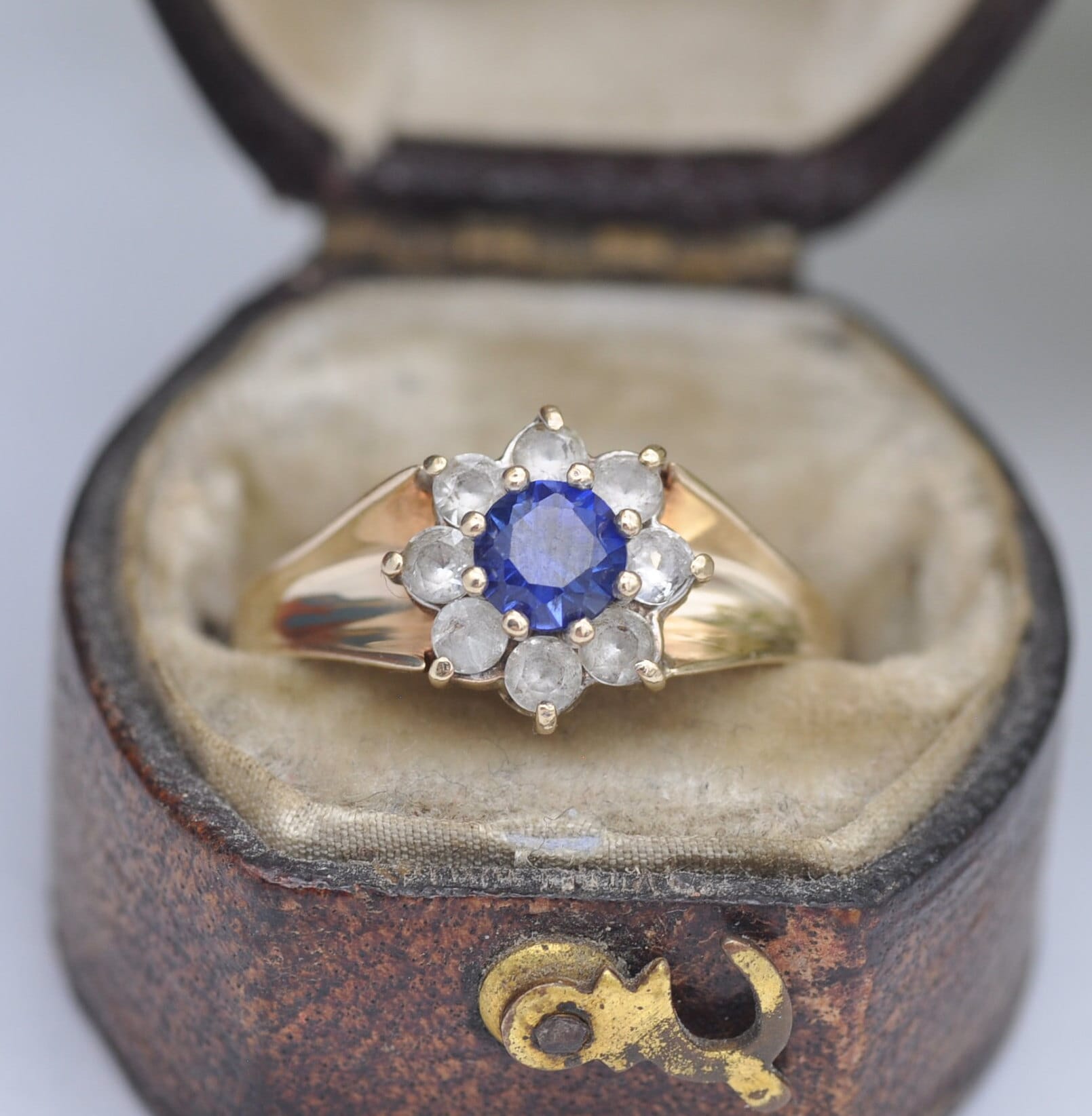 ヴィンテージ 9ct ゴールド フローラル クラスター リング 1994