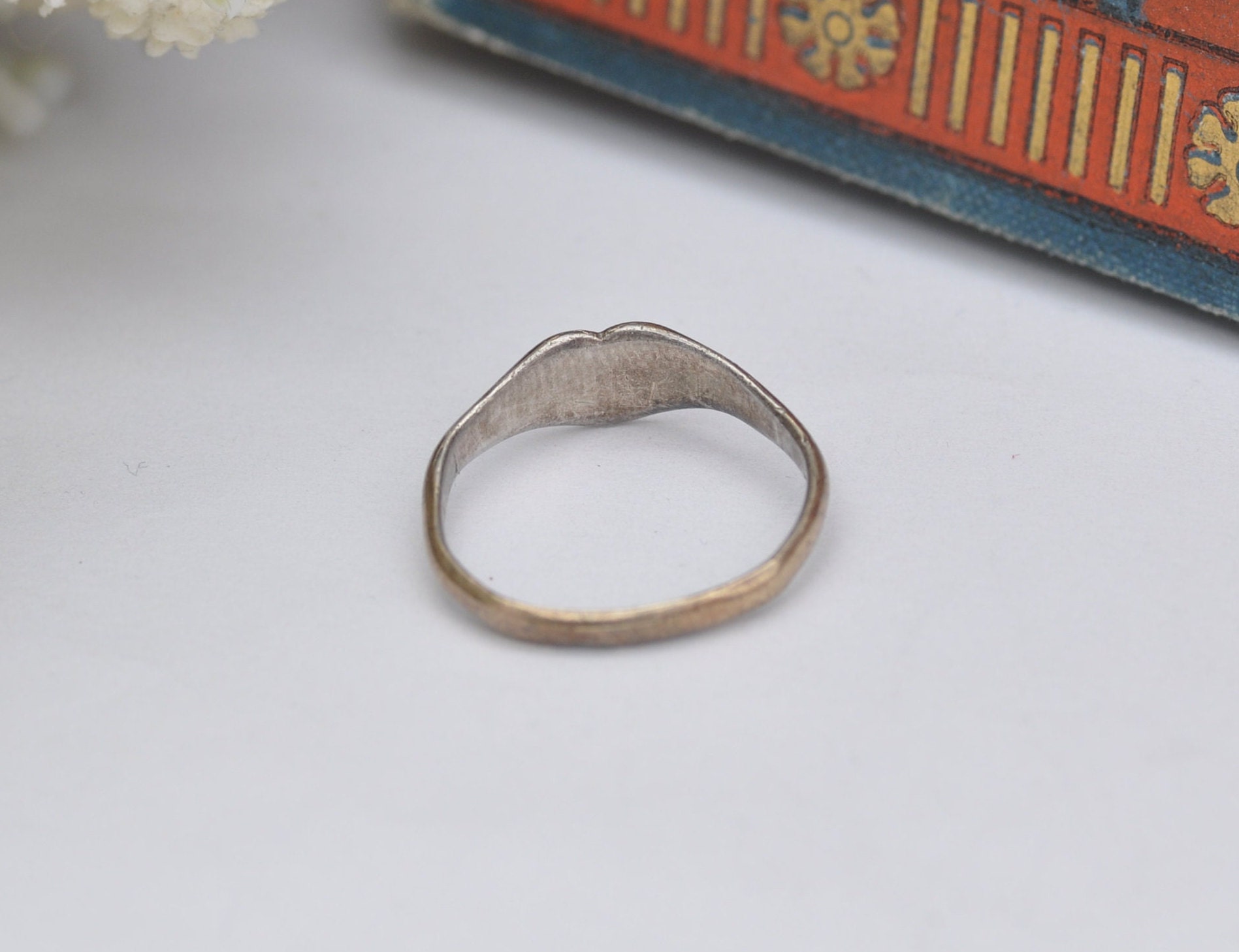 Vintage 9ct Gold Plated Sterling Silver Heart Signet Ring by Henry
