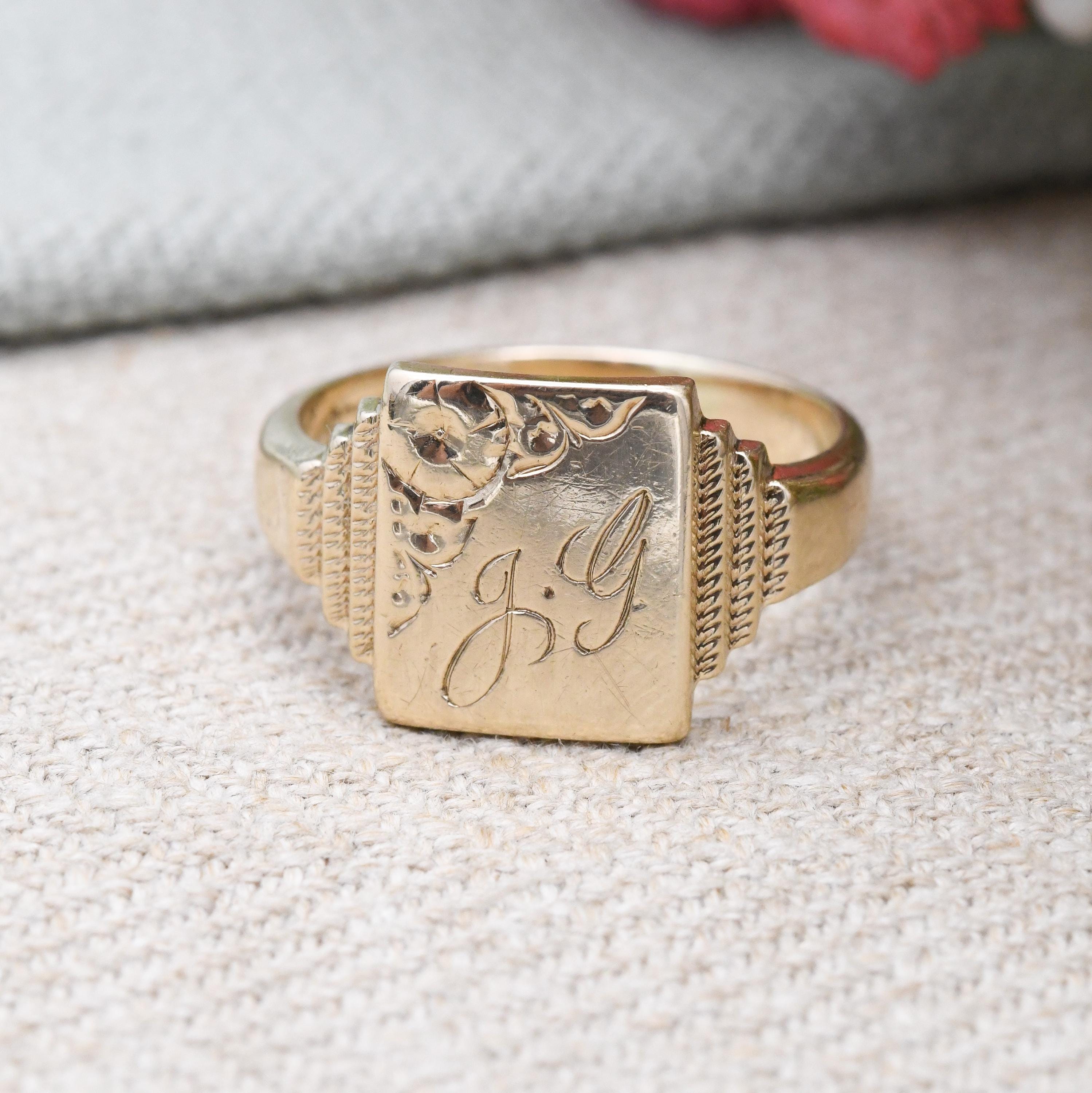 送税込【CRAFTD London】VINTAGE STONE SIGNET RING (2色)国内発 37032_1.jpg