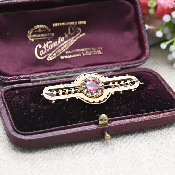 Antique Victorian 9ct Gold Garnet Topped Doublet … - image 2