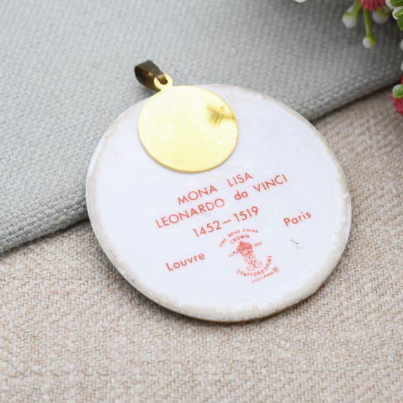 mona様オーダー品 Vintage Mona Lisa Pendant by Crown Staffordshire for Louvre Museum