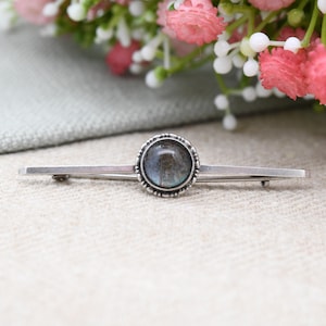 Antique Art Deco Sterling Silver Butterfly Wing Bar Brooch - True Vintage Blue Butterfly Long Pin | c. 1920s 1930s