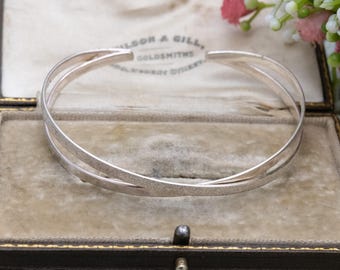 Vintage Tiffany Sterling Silver Twist Bangle 1998 T&co - Minimal
