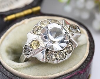 Bague Tank Art Déco En Argent Massif - Taille 52, Ancienne Avec écrin, Occasion