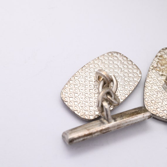 Vintage Scottish Sterling Silver Cufflinks with E… - image 6