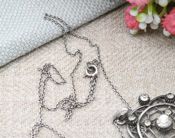 ヴィンテージ ヨーロピアン シルバー ペースト ペンダント ネックレス