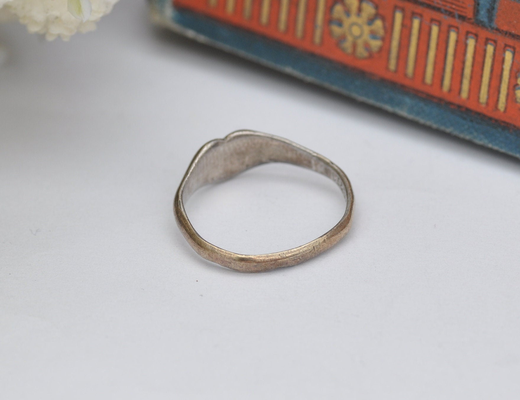 Vintage 9ct Gold Plated Sterling Silver Heart Signet Ring by Henry