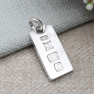 Vintage Sterling Silver Ingot Pendant 1977 Ronex RX - Hallmarked in Birmingham Mid-Century Jewellery Necklace Charm