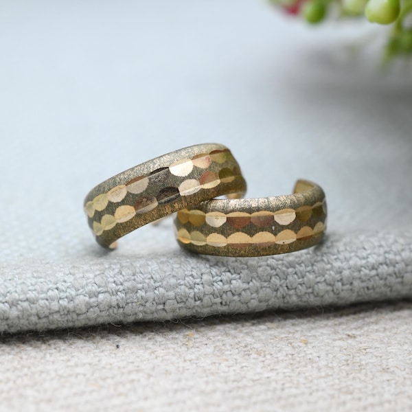 Vintage 9 Karat Gold Halb Hoop Ohrstecker 1977 Mid-Century - Halbkreis Form Chunky Stud | Solid Gold Schmuck Geschenk für sie