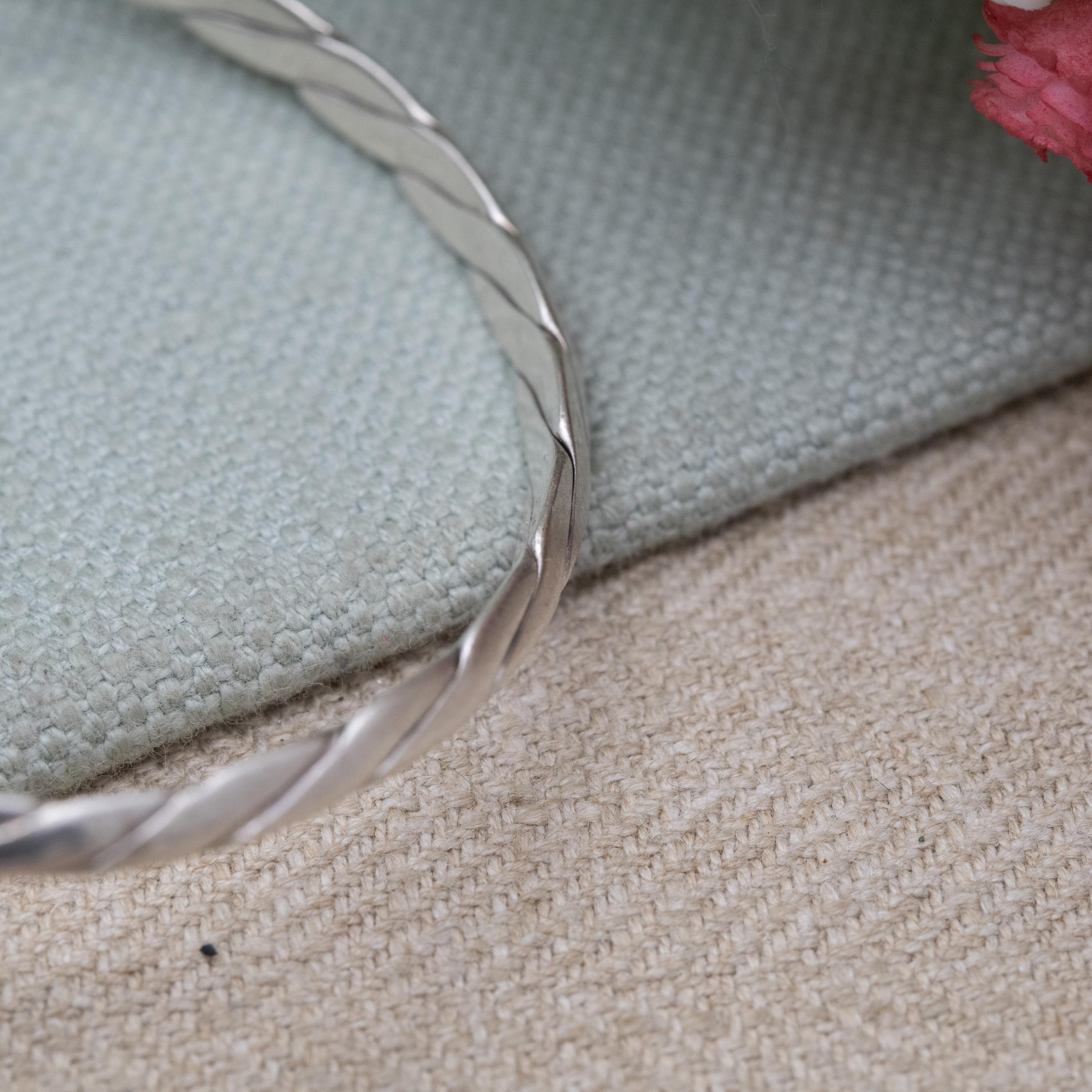 Vintage Tiffany Sterling Silver Twist Bangle 1998 T&co - Minimal