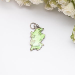 Vintage Sterling Silber Edinburgh TLM Emaille Souvenir Charm Anhänger - Schottland Karte | Charme Charm | Scrap-Buch | Bettelarmband
