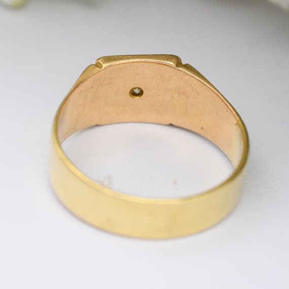 Vintage Art Deco 18ct Gold Signet Ring with a Sta… - image 6