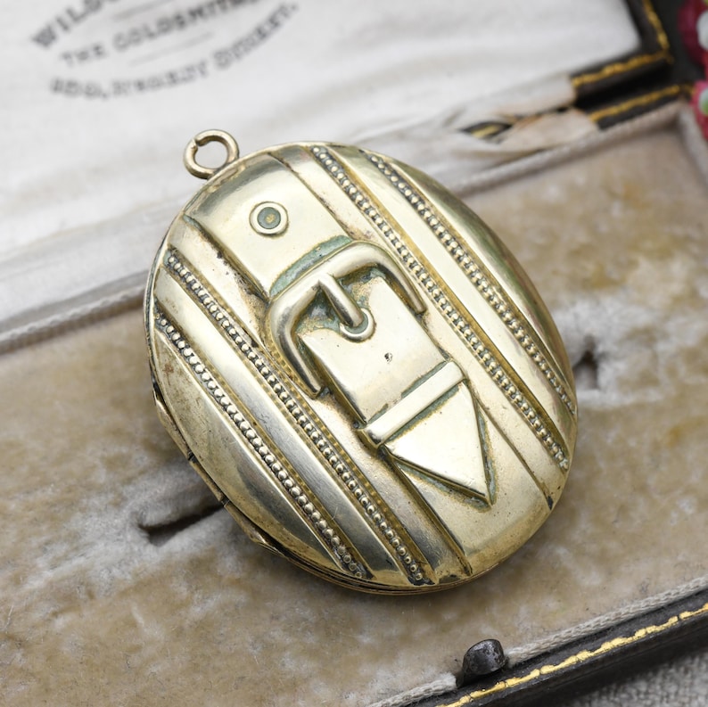 Antique Victorian Locket With Raised Buckle Design - Sentimental Symbol ...