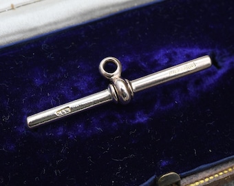 Antique 9ct Gold T-Bar Pendant Charm c. 1910s Edwardian Era - Chunky Solid Gold Jewellery Gift Charm Bracelet Pendant Necklace M&M Hallmarks