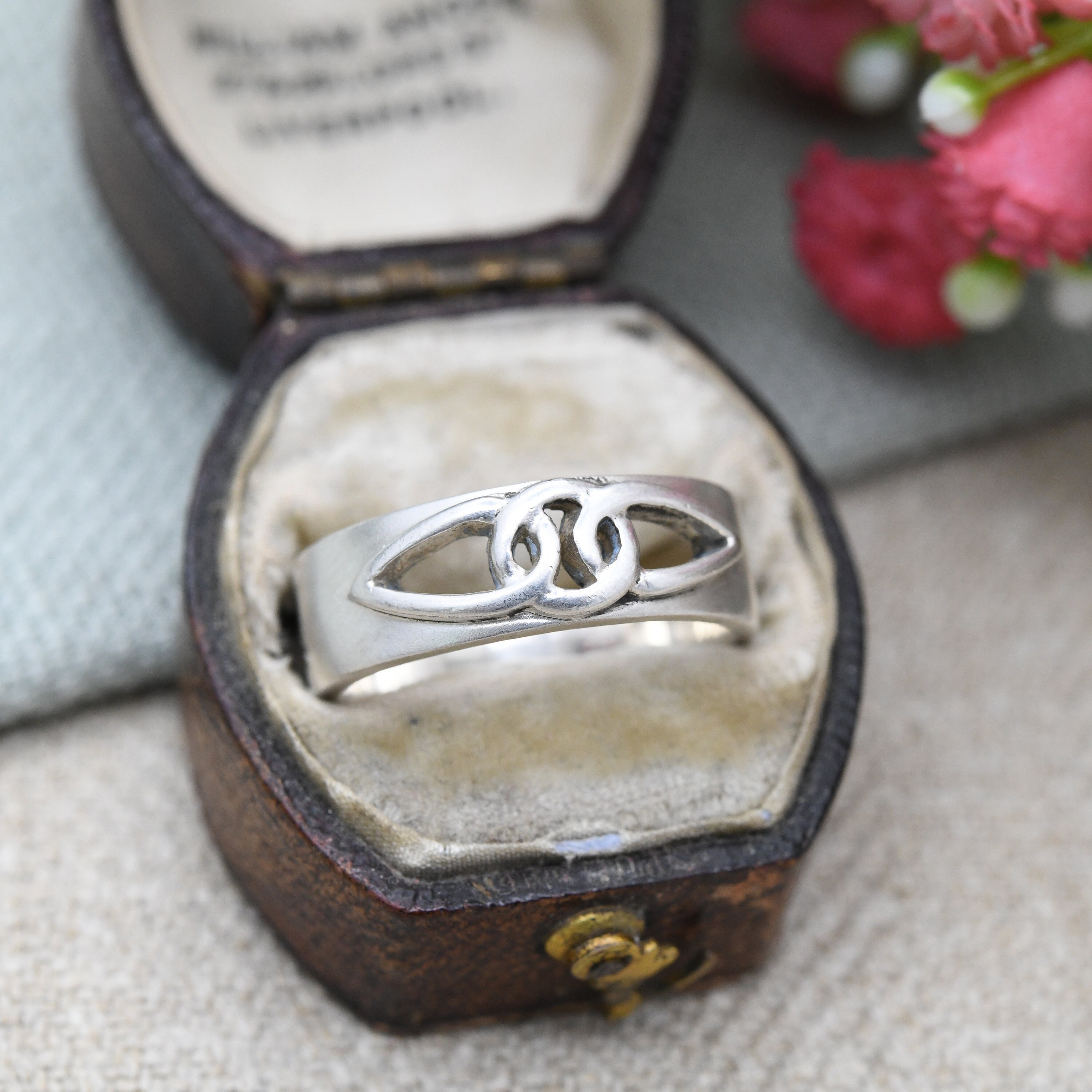 Vintage Sterling Silver Celtic Band Ring by Kit Heath Openwork