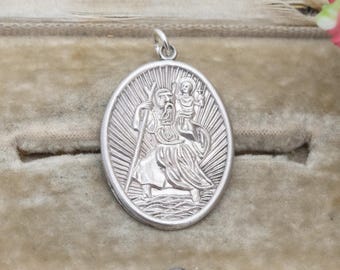 Pendentif Médaille Jeanne D'Arc Argent Massif - Style Art Nouveau, Biface, Occasion Très Bon état