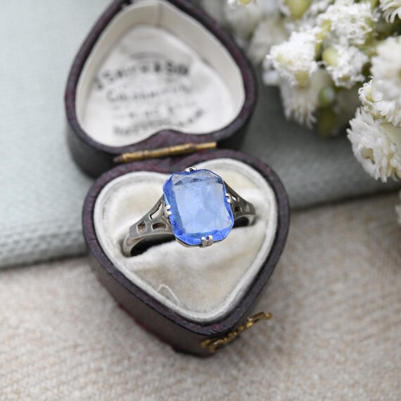 Bague Art Déco En Argent Massif Avec Opale De Feu Bleue Et Perle De Culture - Neuf Sans Emballage