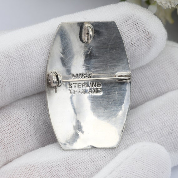 Vintage Sterling Silver Brooch - Mekala Goddess o… - image 6