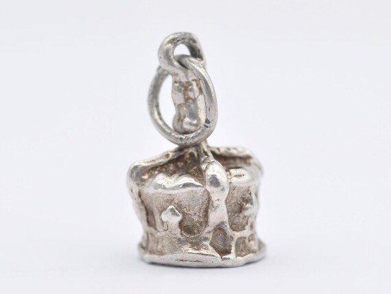 Queen King Crown Charm Antiqued Sterling Silver Queen King Crown Charm Antiqued Sterling Silver