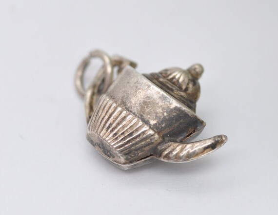 Vintage Sterling Silver Teapot Charm / Pendant - … - image 2