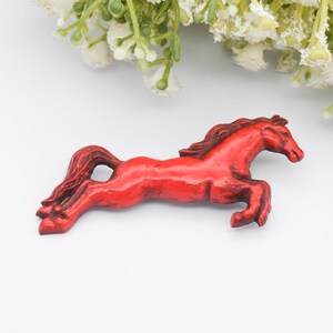Broches Cheval Au Galop - Lot De 6, Alliage Doré, Taille 43.5x33.5mm, Style Vintage, Pour Revers De Costume Ou Chapeau