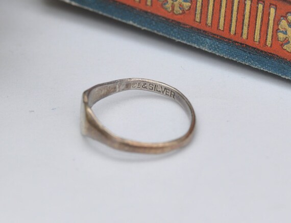 Vintage 9ct Gold Plated Sterling Silver Heart Signet Ring by Henry