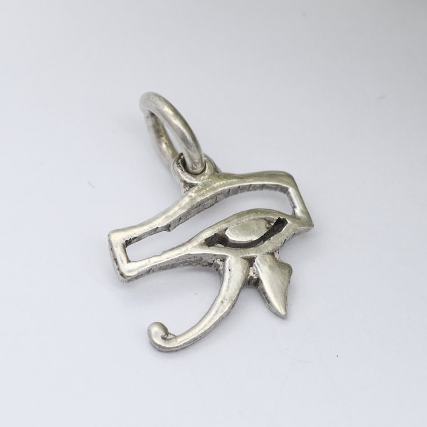 Vintage Egyptian Silver Eye of Horus Eye of Ra Pendant - Openwork Design | 800 Silver