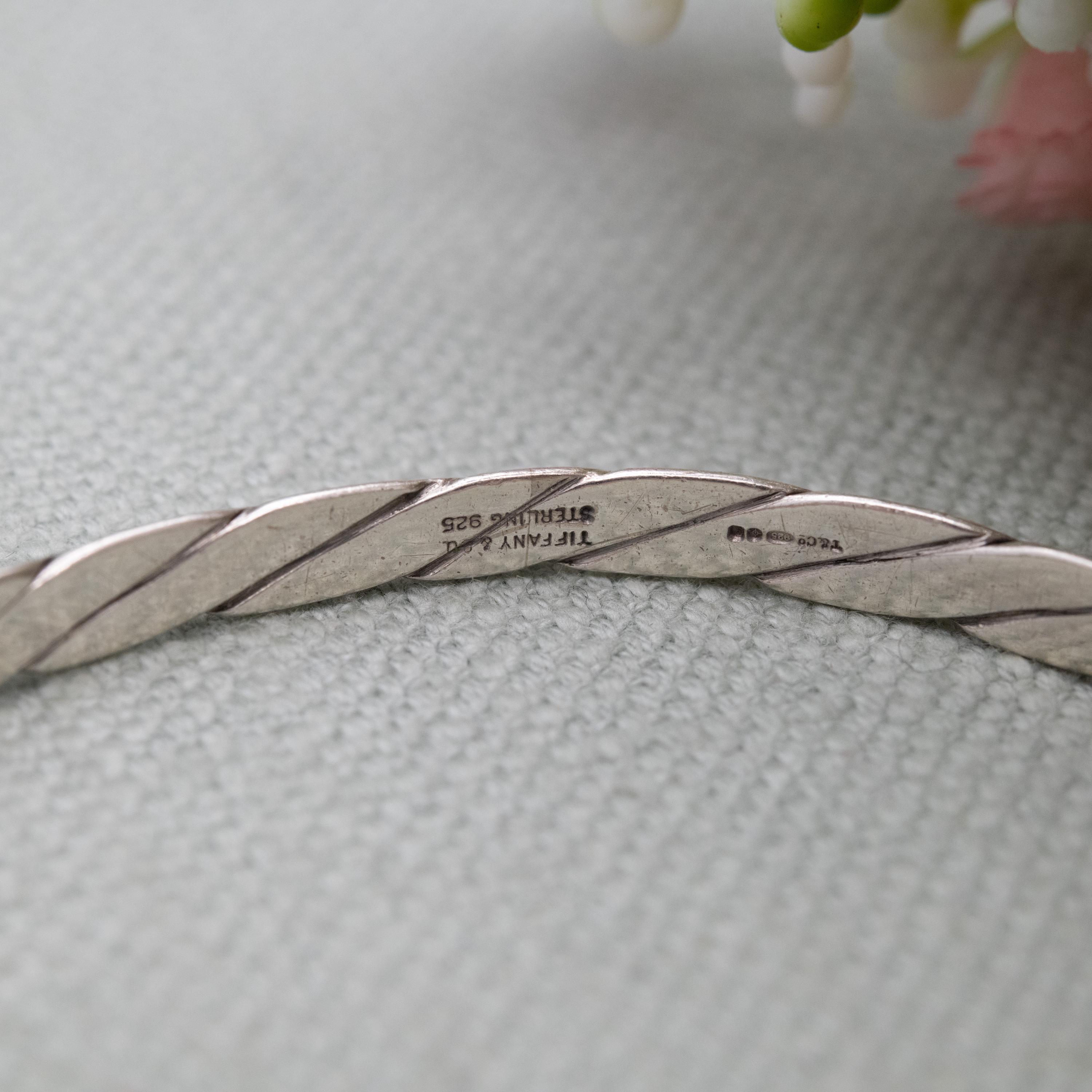 Vintage Tiffany Sterling Silver Twist Bangle 1998 T&co - Minimal