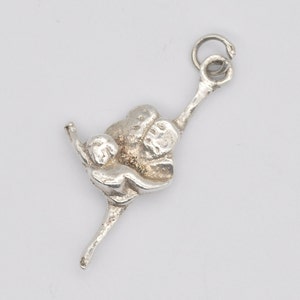 Vintage Sterling Silver Ballerina Charm / Pendant - Dancing / Dancer / Ballet / Dress / Charm Bracelet