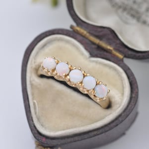 Vintage 14ct Gold Opal 5 Stone Ring by Casios - UK Size - M 1/2 | US Size - 6 1/2