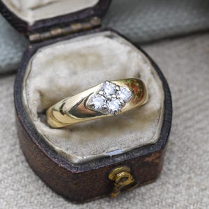 Vintage 18ct Gold Diamond Ring 0.35 Carat 35 Points 1997 - Chunky Solid Yellow Gold Statement Stacker Ring | UK Size - L | US Size - 5 3/4