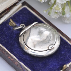 Antique Art Deco Sterling Silver Compact Mirror Locket Pendant by Adie & Lovekin 1920 image 1