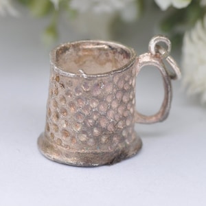 Vintage Sterling Silver Tankard Charm / Pendant - Drink / Beer / Cup / Drinking / Alcohol / Charm Bracelet