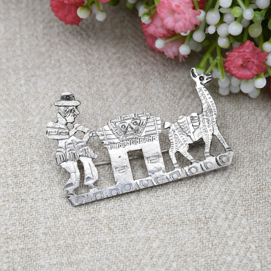 Broche ancienne argent massif poinçon, dragon, Art nouveau | Argent massif poincon