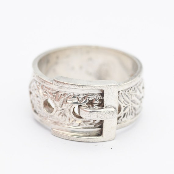 Vintage Sterling Silver Buckle Ring 1975 - Mid-Ce… - image 3