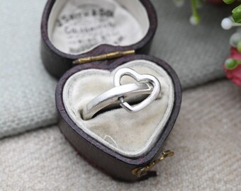 Bague Vintage Coeur En Argent 925 - Taille 58 - Unisexe - Jamais Portée - Poinçonnée