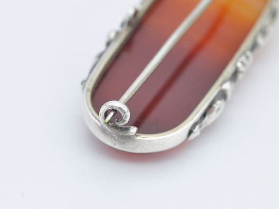 Scottish Carnelian Agate Heart Brooch